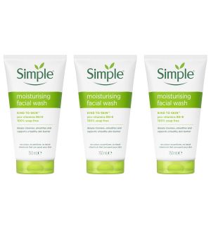 (BUNDLE OF 3) SIMPLE KIND TO SKIN MOISTURISING FACIAL WASH 150ML