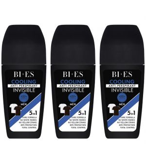 (BUNDLE OF 3) BI-ES INVISIBLE FOR MAN COOLING ROLL ON 50ML