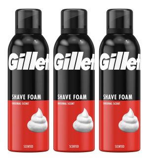 (BUNDLE OF 3) GILLETTE CLASSIC SHAVING FOAM REGULAR 200ML (EXP:09/2026)