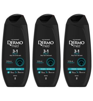 (BUNDLE OF 3) DERMOMED MEN 3 IN 1 WASH TOTAL & FRESH 250ML