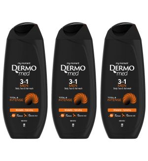 (BUNDLE OF 3) DERMOMED MEN 3 IN 1 WASH TOTAL & INTENSE 250ML