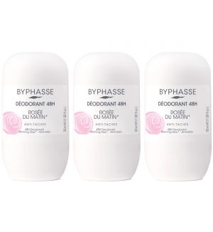 (BUNDLE OF 3) BYPHASSE DEODORANT ROLL ON ROSEE DU MATIN 50ML