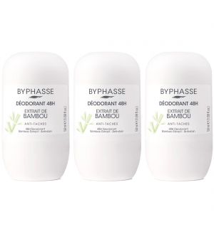 (BUNDLE OF 3) BYPHASSE DEODORANT ROLL ON EXTRAIT DE BAMBOO 50ML