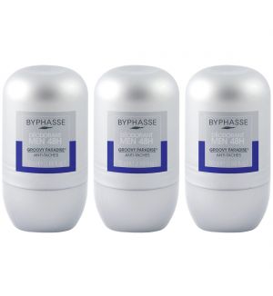 (BUNDLE OF 3) BYPHASSE DEODORANT ROLL ON MEN GROOVY PARADISE 50ML
