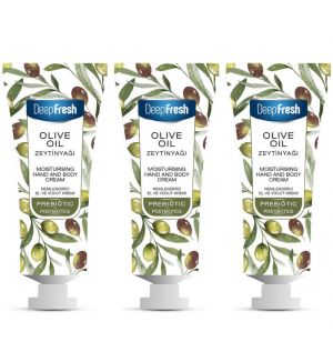 (BUNDLE OF 3) DEEP FRESH OLIVE OIL MOISTURISING HAND & BODY CREAM 50ML EXP:12/2025