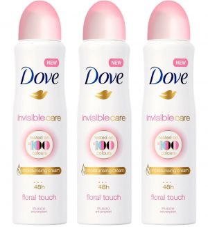 (BUNDLE OF 3) DOVE INVISIBLE CARE DEODORANT SPRAY FLORAL TOUCH 250ML