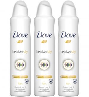 (BUNDLE OF 3) DOVE INVISIBLE DRY DEODORANT SPRAY 250ML 