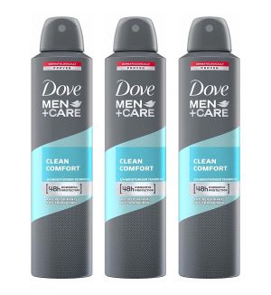 (BUNDLE OF 3) DOVE MEN+CARE DEODORANT SPRAY CLEAN COMFORT 250ML