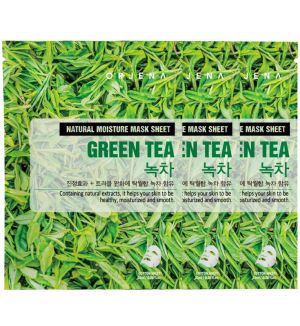 (BUNDLE OF 3) ORJENA NATURAL MOISTURE MASK SHEET GREEN TEA 23ML  EXP:07/2026