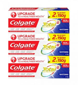 (BUNDLE OF 3) COLGATE TOTAL 12 PROFESSIONAL WHITENING TOOTHPASTE 2 X 150G
