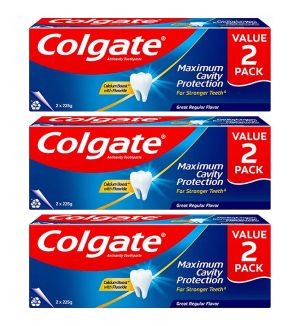 (BUNDLE OF 3) COLGATE MAXIMUM CAVITY PROTECTION GREAT REGULAR FLAVOR TOOTHPASTE 2X225G
