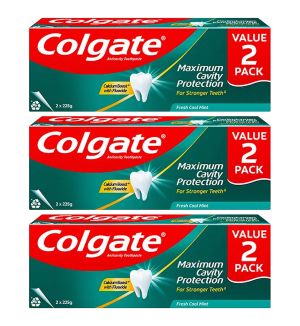 (BUNDLE OF 3) COLGATE MAXIMUM CAVITY PROTECTION FRESH COOL MINT TOOTHPASTE 2X225G