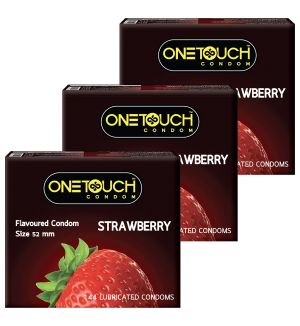 (BUNDLE OF 3) ONETOUCH STRAWBERRY FLAVOURED CONDOM 144S