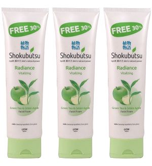 (BUNDLE OF 3) SHOKUBUTSU RADIANCE VITALIZING FACIAL FOAM 130G