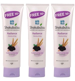(BUNDLE OF 3) SHOKUBUTSU RADIANCE MOISTURIZING FACIAL FOAM 130G