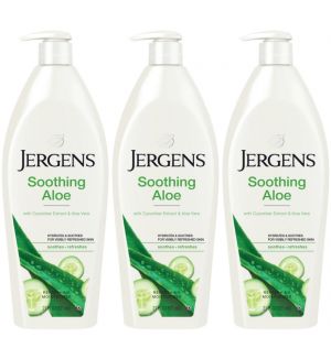 (BUNDLE OF 3) JERGENS SOOTHING ALOE REFRESHING MOISTURIZER 621ML