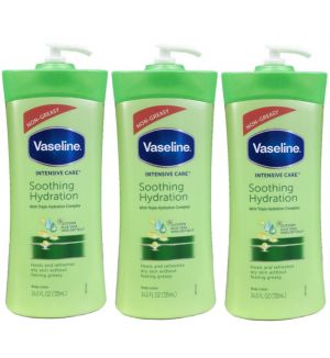 (BUNDLE OF 3) VASELINE INTENSIVE CARE SOOTHING HYDRATION BODY LOTION 725ML