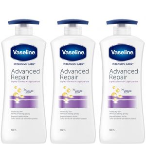 (BUNDLE OF 3) VASELINE INTENSIVE CARE ADVANCED REPAIR LOTION 600ML (LIGHTLY SCENTED)
