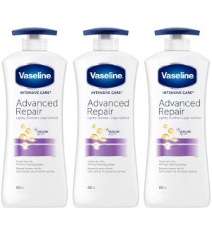 (BUNDLE OF 3) VASELINE INTENSIVE CARE ADVANCED REPAIR LOTION 600ML (LIGHTLY SCENTED)