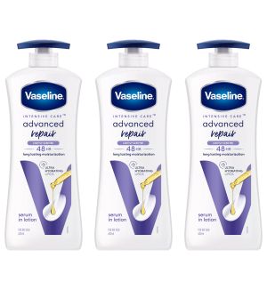 (BUNDLE OF 3) VASELINE INTENSIVE CARE ADVANCED REPAIR LOTION 600ML (LIGHTLY SCENTED)