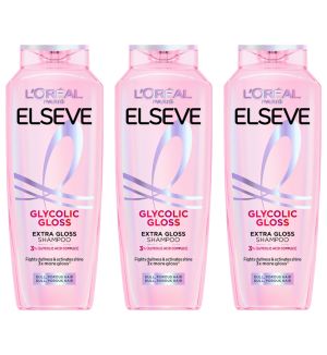 (BUNDLE OF 3) LOREAL ELSEVE GLYCOLIC GLOSS EXTRA GLOSS SHAMPOO 280ML