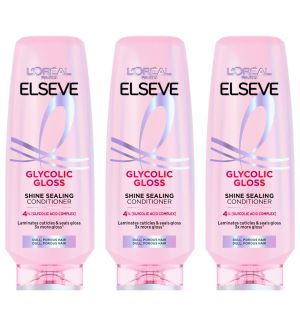(BUNDLE OF 3) LOREAL ELSEVE GLYCOLIC GLOSS SHINE SEALING CONDITIONER 265ML