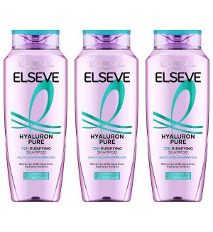 (BUNDLE OF 3) LOREAL PARIS ELSEVE HYALURON PURE SHAMPOO 280ML