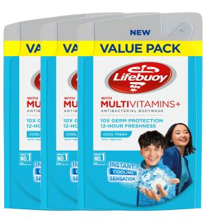 (BUNDLE OF 3) LIFEBUOY BODY WASH REFILL - COOL FRESH 800ML