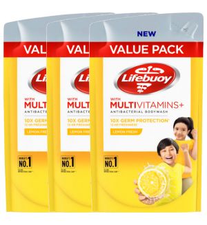 (BUNDLE OF 3) LIFEBUOY BODY WASH REFILL - LEMON FRESH 800ML