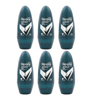 (BUNDLE OF 6) REXONA MEN DEODORANT ROLL ON INVISIBLE DRY 45ML (EXP: 01/2027)