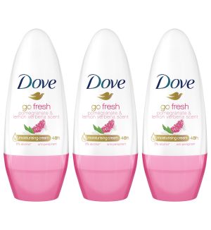 (BUNDLE OF 3) DOVE DEODORANT ROLL ON GO FRESH POMEGRANATE & LEMON VERBENA 40ML