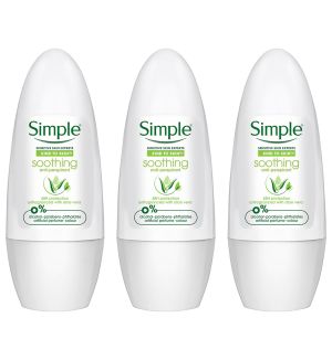 (BUNDLE OF 3) SIMPLE DEODORANT ROLL ON SOOTHING 45ML (EXP: 07/2027) 