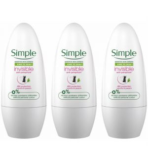 (BUNDLE OF 3) SIMPLE ROLL ON INVISIBLE 45ML