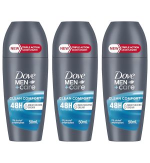 (BUNDLE OF 3) DOVE MEN+CARE DEODORANT ROLL ON CLEAN COMFORT 50ML