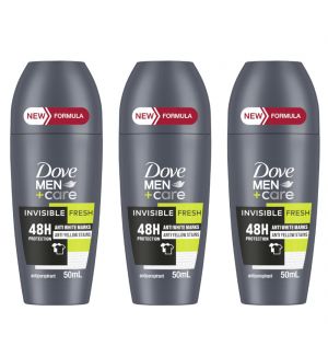 (BUNDLE OF 3) DOVE ROLL ON MEN INVISIBLE FRESH 50ML