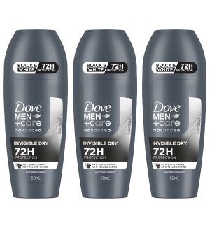 (BUNDLE OF 3) DOVE MEN+CARE DEODORANT ROLL ON INVISIBLE DRY 50ML