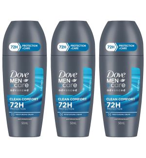 (BUNDLE OF 3) DOVE MEN+CARE DEODORANT ROLL ON CLEAN COMFORT 50ML