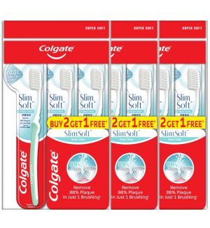 (BUNDLE OF 3) COLGATE SLIMSOFT DEEP CLEAN TOOTHBRUSH 2+1 (SUPER SOFT)
