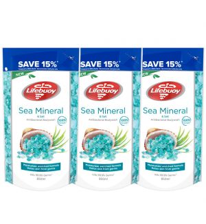 (BUNDLE OF 3) LIFEBUOY BODY WASH REFILL - SEA MINERAL & SALT 850ML