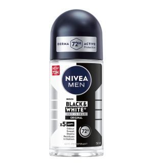 NIVEA MEN DEODORANT ROLL ON BLACK & WHITE INVISIBLE ORIGINAL 50ML