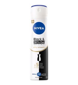 NIVEA DEODORANT SPRAY BLACK & WHITE INVISIBLE SILKY SMOOTH 150ML