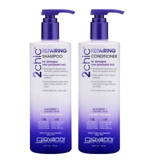 (BUNDLE OF 2) GIOVANNI 2CHIC REPAIRING SHAMPOO & CONDITIONER 710ML