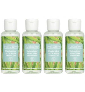 (BUNDLE OF 4) EVOLUDERM MOISTURIZING ALOE VERA SHOWER GEL 100ML