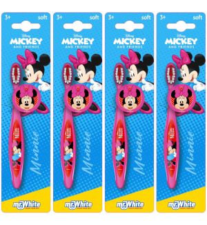 (BUNDLE OF 4) MR WHITE MINNIE MANUAL TOOTHBRUSH