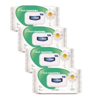 (BUNDLE OF 4) DEEP FRESH PURE CHAMOMILE WET WIPES 72S