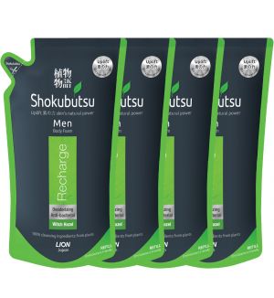 (BUNDLE OF 4) SHOKUBUTSU MEN BODY FOAM REFILL 600ML RECHARGE