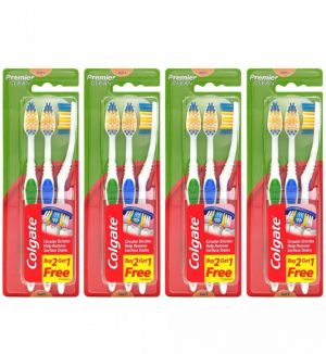(BUNDLE OF 4) COLGATE TOOTHBRUSH PREMIER CLEAN 3 PACK (SOFT)