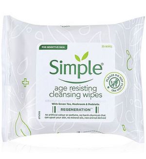 SIMPLE REGENERATION AGE RESISTING CLEANSING FACIAL WIPES 25'S (EXP: 01/2025)