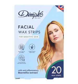 DIMPLES FACIAL WAX STRIPS SENSITIVE SKIN 20S