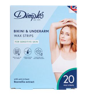 DIMPLES BIKINI & UNDERARM WAX STRIPS SENSITIVE SKIN 20S